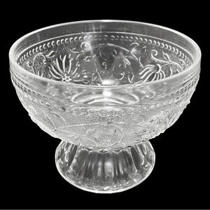 Vintage 1950s Anchor Hocking Clear Depression Glass Sandwich Small Footed Bowl
